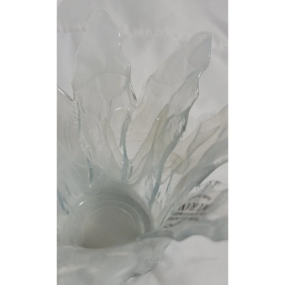 VTG ORIGINAL‎ MURANO HANDBLOWN GLASS FLOWER VASE/BOWL PLANTER WHITE - ITALY